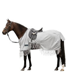 Waldhausen Protect Fliegenausreitdecke mit Fransen für Pferde Silbergrau 165 cm – Bild 1 von 5