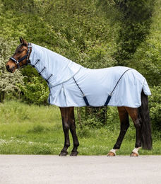 Waldhausen Protect Fliegendecke für Pferde mit abnehmbarem Halsteil Blau 125 cm - 1 Stk. – Bild 1 von 5