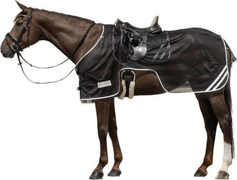 Waldhausen Reflex Ausreitdecke für Pferde aus Polyester in Schwarz/Silbergrau 125 cm - 125 cm – Bild 1 von 6