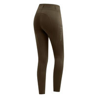 Produktbild von Waldhausen Reitleggings Ella Glam Reithose für Reiter mit Silikonbeschichtung grünbraun Größe 46