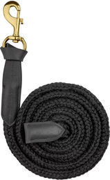 Waldhausen Royal Reitlonge aus Leder mit Karabinerhaken 2m Schwarz Gold – Bild 1 von 6