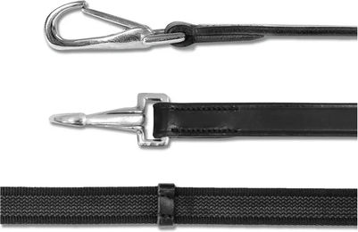 Produktbild von Waldhausen Rutschfeste Zügel für Pferde mit Karabinerhaken aus Leder in Schwarz