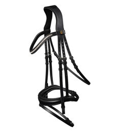 Waldhausen S-Line Essential Trensenzaum für Warmblut in Schwarz mit Edelstahl – Bild 1 von 6
