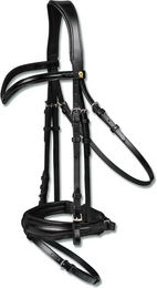 Waldhausen S-Line Lacktrensenzaum Blackshine aus Leder für Pferde – Bild 1 von 6