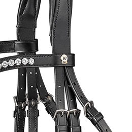 Waldhausen S-Line Trensenzaum Classy für Warmblut in Schwarz mit Edelstahl – Bild 1 von 4