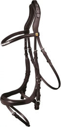 Waldhausen S-Line Trensenzaum Sensation aus Leder mit Strass für Warmblut in Braun – Bild 1 von 6