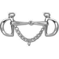 Produktbild von Waldhausen Springkandare mit Kette aus Edelstahl für Springpferde einfach gebrochen Silber
