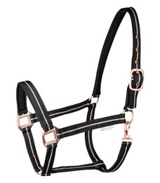 Produktbild von Waldhausen Stallhalfter für Warmblut in Schwarz und Rosé aus Nylon