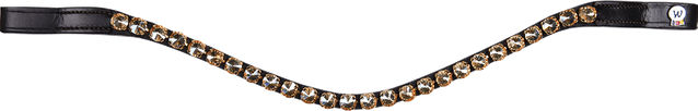 Waldhausen Stirnband X-Line Boost Gold Schwarz Leder für Vollblut – Bild 1 von 1
