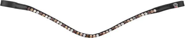 Waldhausen Stirnband X-Line Glam für Pferde in Schwarz, Braun oder Gold/Beige/Silber – Bild 1 von 3