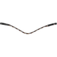 Produktbild von Waldhausen Stirnband X-Line Glam für Pferde in Schwarz, Braun oder Gold/Beige/Silber