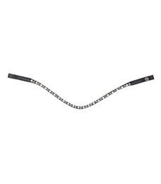 Produktbild von Waldhausen Stirnband X-Line Glam für Warmblut in Schwarz und Perlmutt/Grau