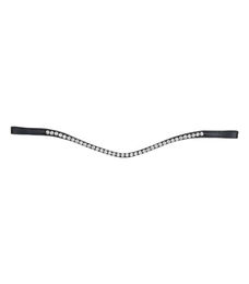 Waldhausen Stirnband X-Line Glam für Warmblut in Schwarz und Silber aus Kunstleder – Bild 1 von 3