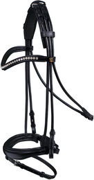 Waldhausen Trensenzaum S-Line Blackburn Schwarz für Warmblut mit Edelstahl – Bild 1 von 1