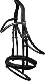 Waldhausen Trensenzaum X-Line Clincher aus Leder Schwarz für Warmblut – Bild 1 von 4