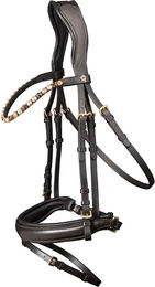 Waldhausen Trensenzaum X-Line Goldheart aus Leder für Ponys in Braun – Bild 1 von 3