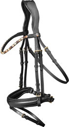 Waldhausen Trensenzaum X-Line Goldheart Leder Schwarz Pony – Bild 1 von 4