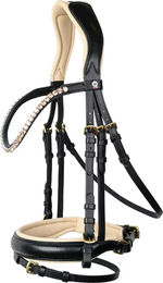 Waldhausen Trensenzaum X-Line Ivory Leder Schwarz Beige für Warmblut – Bild 1 von 4
