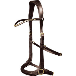 Waldhausen Trensenzaum X-Line Sensation Gebisslos aus Leder Braun für Warmblut – Bild 1 von 3