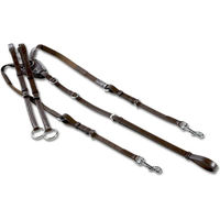 Produktbild von Waldhausen Vorderzeug X-Line mit Elastic Hilfszügel aus Leder Braun für Pony