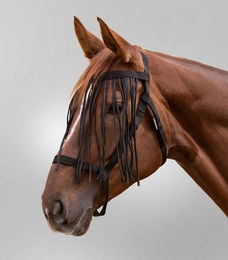 Waldhausen Weidehalfter mit Fliegenfransen für Warmblut in Rot – Bild 1 von 4