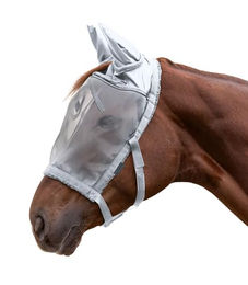 Waldhausen Weidehalfter mit Fliegenmaske für Ponys in Silbergrau aus Polyester – Bild 1 von 9