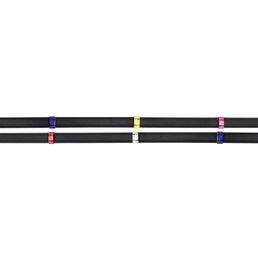 Produktbild von Waldhausen X-Line Anti-Slip-Zügel für Ponys in Schwarz mit bunten Stegen aus Gummi