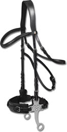 Waldhausen X-Line Hackamore Trensenzaum aus Leder für Warmblut in Schwarz – Bild 1 von 4