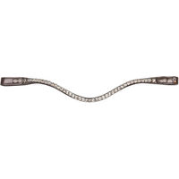 Produktbild von Waldhausen X-Line Shine Stirnband aus Kunstleder für Vollblut in Braun mit Silber