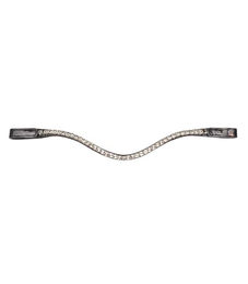 Produktbild von Waldhausen X-Line Shine Stirnband aus Leder mit Strass für Warmblut in Schwarz und Silber