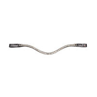 Produktbild von Waldhausen X-Line Shine Stirnband aus Leder mit Strass für Warmblut in Schwarz und Silber