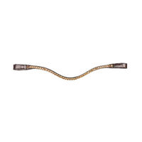 Produktbild von Waldhausen X-Line Shine Stirnband für Warmblut in Braun und Beige aus Kunstleder