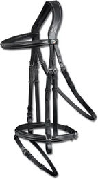 Waldhausen X-Line Trensenzaum Santander für Warmblut in Schwarz mit Edelstahl – Bild 1 von 5