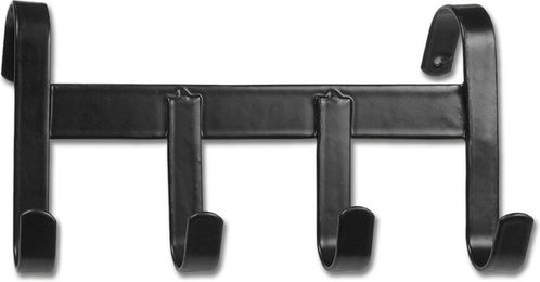 Waldhausen Zaumzeughalterleiste aus Metall mit 4 Haken in Schwarz – Bild 1 von 4