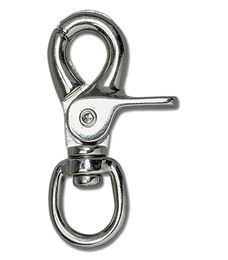 Waldhausen Zügelsnaps Öse rund mit Karabiner und Rolle für Pferde aus Metall in Silber – Bild 1 von 2