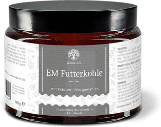 Produktbild von Waldkraft EM-Futterkohle zur Verdauungshilfe für Magen-Darm-Beschwerden 100g