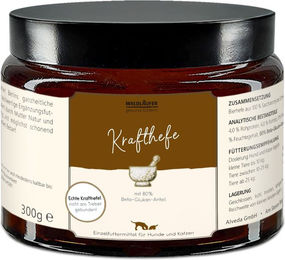 Produktbild von Waldkraft Waldläufer Krafthefe mit 80% Beta-Glukan-Anteil zur Immunstärkung und Leberunterstützung für Hunde und Katzen aller Altersstufen und Größen 300g