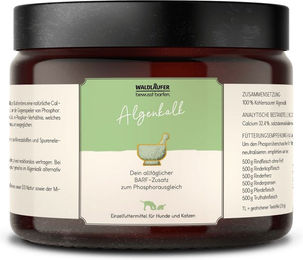 Produktbild von Waldläufer Algenkalk BARF-Zusatz zur Phosphorausgleich als vegane Nahrungsergänzung für Hunde in Pulverform 1000g