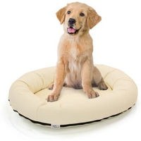 Produktbild von Wallace & Jones Bolton orthopädisches Hundebett aus Kunstleder für kleine Hunde Creme-weiß Größe S