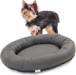 Wallace & Jones Bolton orthopädisches Hundebett aus Kunstleder Grau Größe S für kleine Hunde – Bild 1 von 6