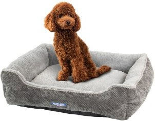 Wallace & Jones Hundebett Dunrobin Grau Plüsch Größe M – Bild 1 von 5