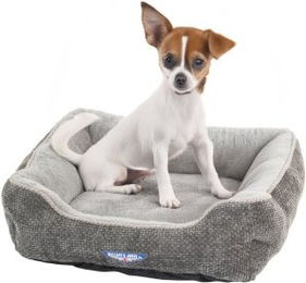 Wallace & Jones Hundebett Dunrobin Plüsch Grau Größe S 51 x 46 x 15 cm – Bild 1 von 12