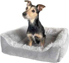 Wallace & Jones Hundebett Mayfair Plüsch Silber Grau Größe S – Bild 1 von 5