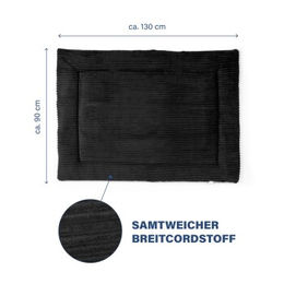 Wallace & Jones Hundematte Cardi Schwarz XXL aus Cord – Bild 1 von 5