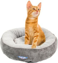 Wallace & Jones Katzenbett Balmoral rund kratzfest kuschelig grau Größe S 51 x 51 x 15 cm – Bild 1 von 5