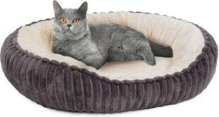 Wallace & Jones Katzenbett Cameron Katzenkörbchen aus Cord in Grau-Beige Größe S – Bild 1 von 7