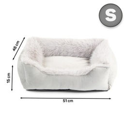 Produktbild von Wallace & Jones Katzenbett Mayfair Plüsch Silber Grau 51 x 46 x 15 cm