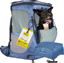 Wanderpfote Hunderucksack Daypack Blau Größe M Transportbox für kleine Hunde Adult - 3 kg – Bild 1 von 13