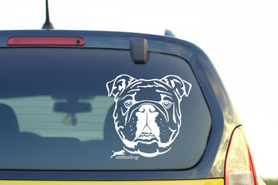 Wandtattoo Englische Bulldogge Auto und Wohnmobil Aufkleber Weiß 20cm von amberdog – Bild 1 von 1