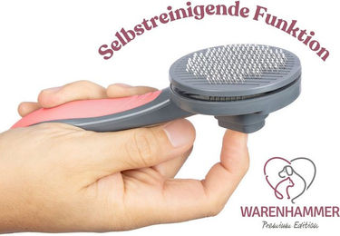 Warenhammer Fellbürste für Hunde und Katzen aus Edelstahl mit Selbstreinigungsfunktion – Bild 1 von 5